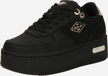 REPLAY Matalavartiset tennarit värissä musta: etupuoli