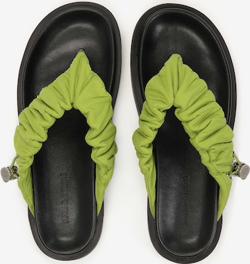 Kazar Studio T-Bar Sandals in Green