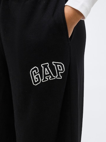 Gap Petite - Perna larga Calças 'HERITAGE' em preto