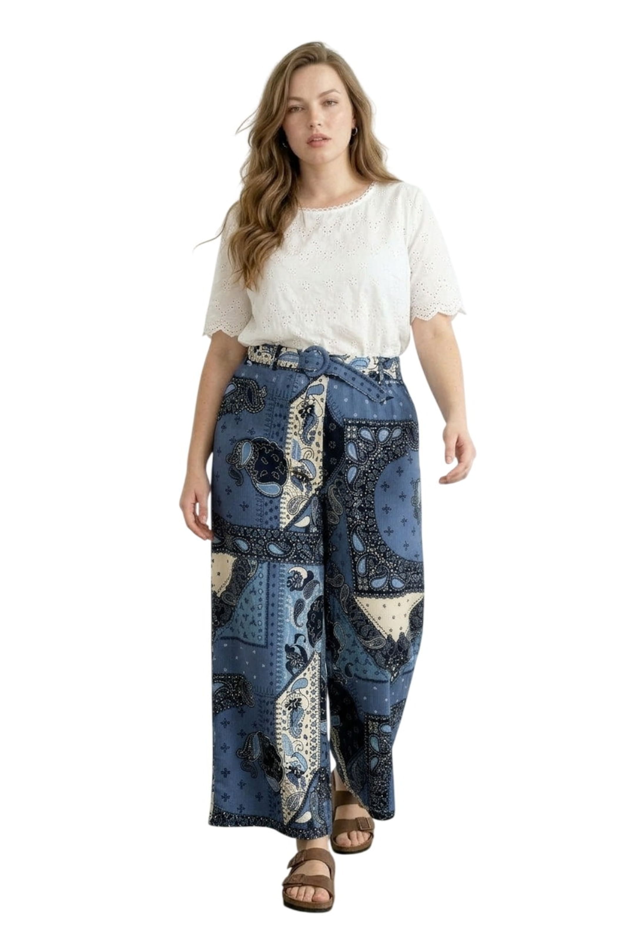 Stil Diva Wide leg Trousers in Blue