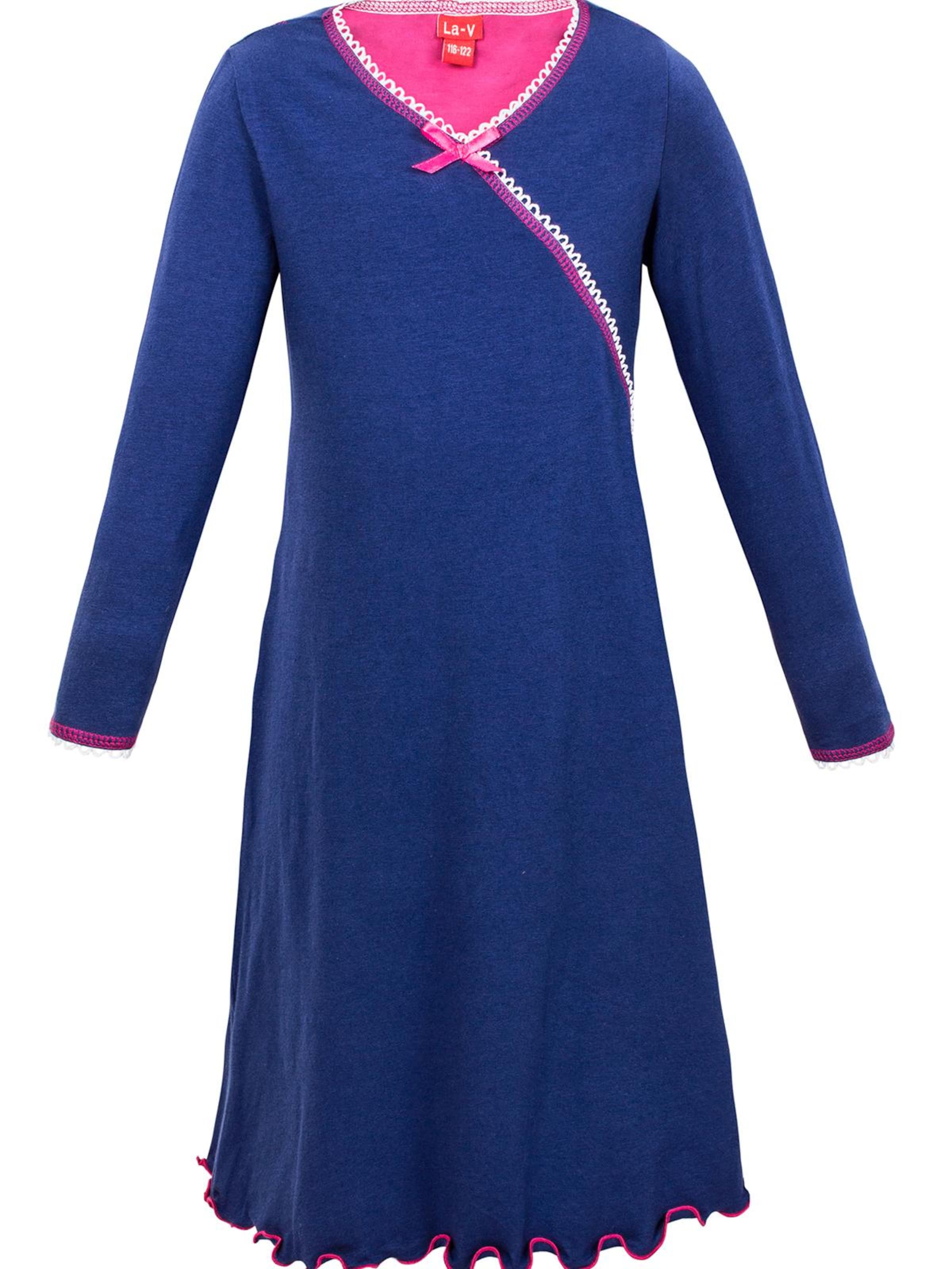 La V Pajamas 'Nachthemd Faye' in Blue: front