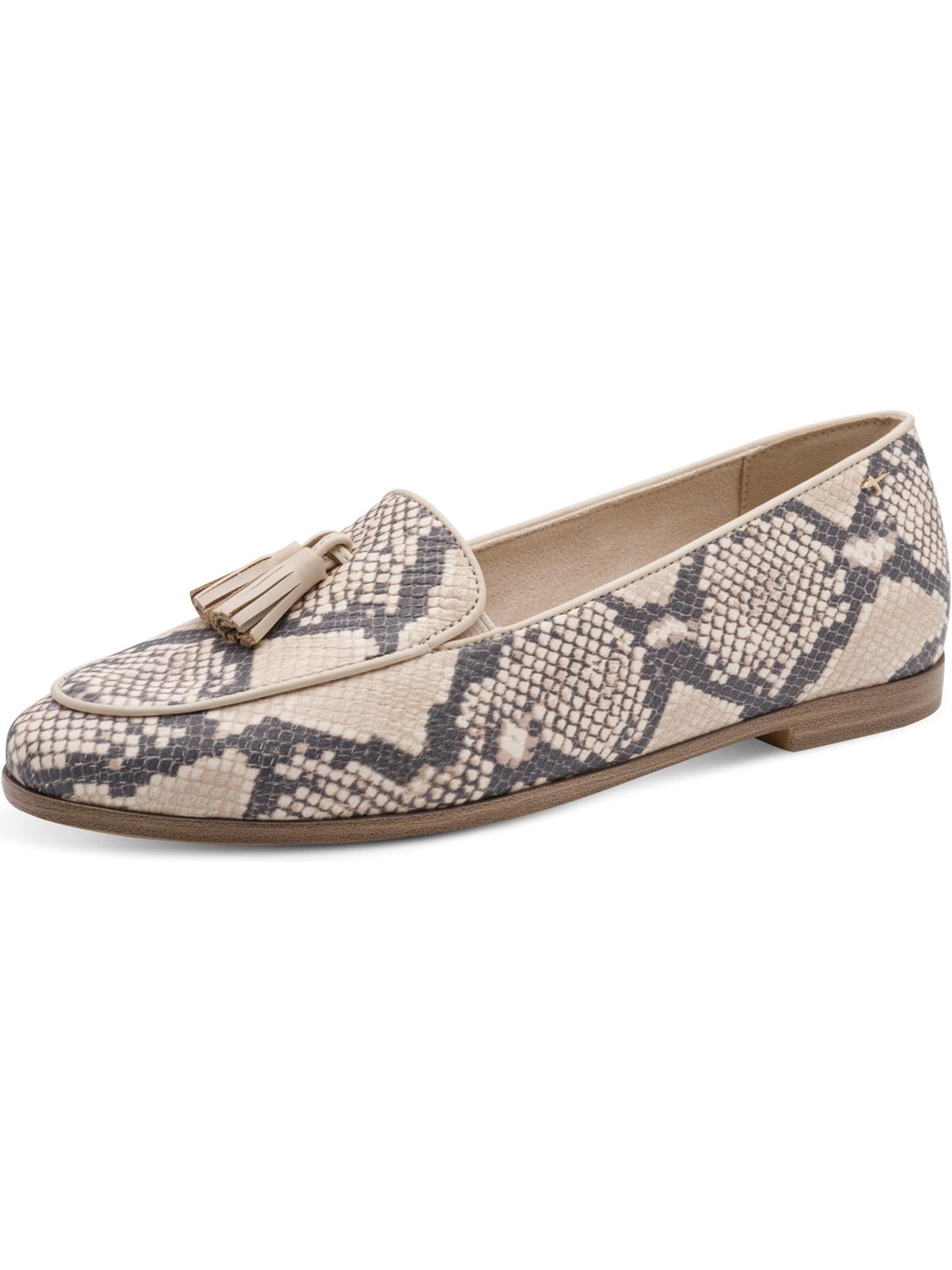 Tamaris Slippers 'Tamaris Slipper - Beige Snake Leder/Synthetik' in Beige: front