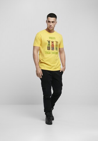 Urban Classics T-Shirt 'Migos Tuesday Taco' in Gelb