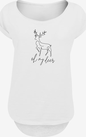 T-shirt 'Winter Christmas Deer' F4NT4STIC en blanc : devant