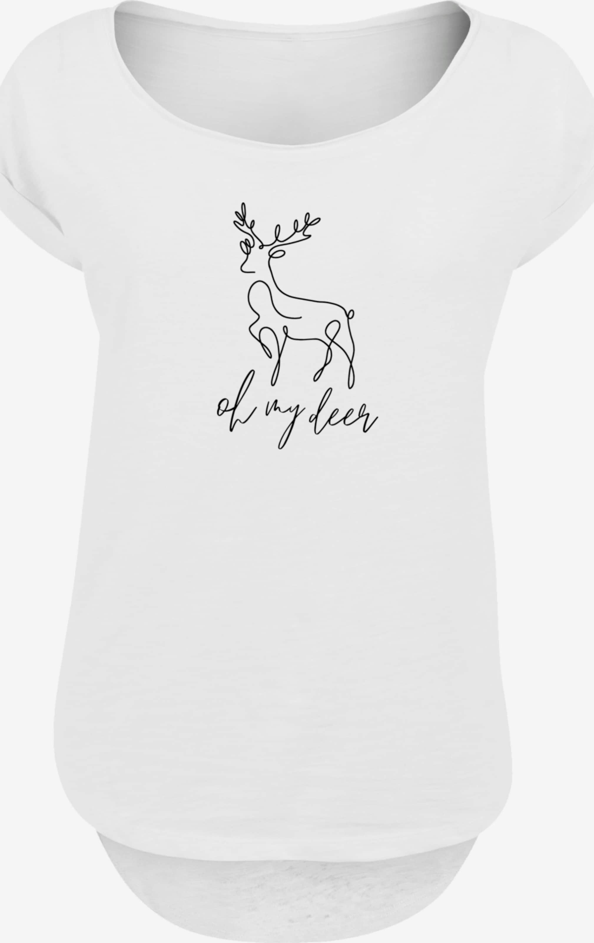 F4NT4STIC T-Shirt 'Winter Christmas Deer' in Weiß | ABOUT YOU