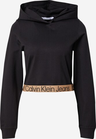 Calvin Klein Jeans Sweatshirt in Zwart: voorkant