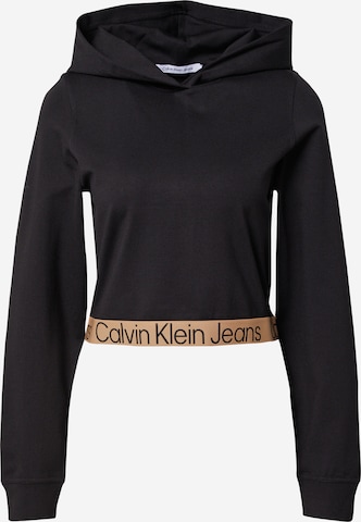 Sweat-shirt Calvin Klein Jeans en noir : devant