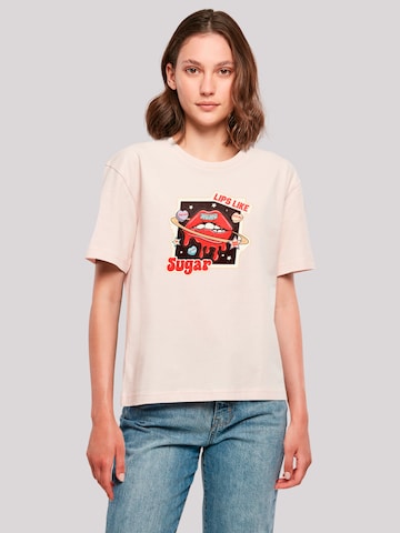 F4NT4STIC Shirt 'Lips Like Sugar Retro Fashion Valentinstag' in Pink: front