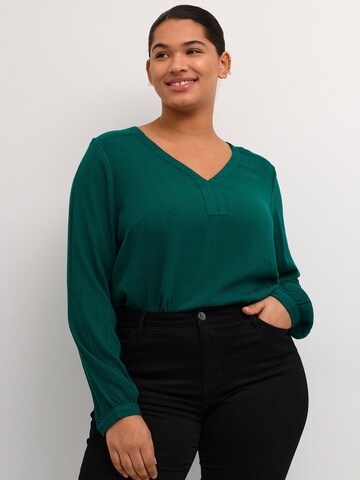 KAFFE CURVE Blouse 'Ami' in Green: front