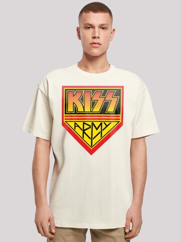 T-Shirt 'Kiss Army Logo' F4NT4STIC en beige : devant
