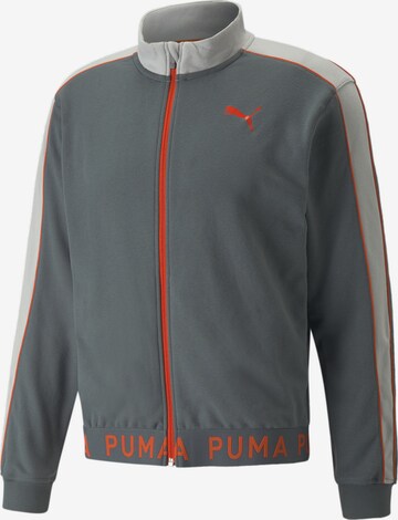 PUMA Athletic Jacket in Grey: front