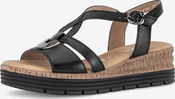 GABOR Strap Sandals in Black: front
