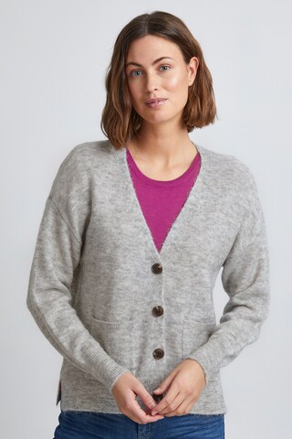 Fransa Knit Cardigan 'FREMDEBBI 2' in Grey: front