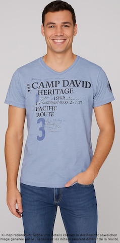 CAMP DAVID T-Shirt L in Blau: Vorderseite