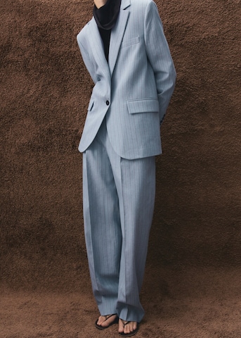 MANGO Loose fit Pleat-Front Pants 'Pedro' in Blue