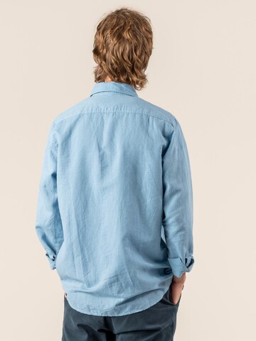 Living Crafts Comfort fit Button Up Shirt 'ROB' in Blue