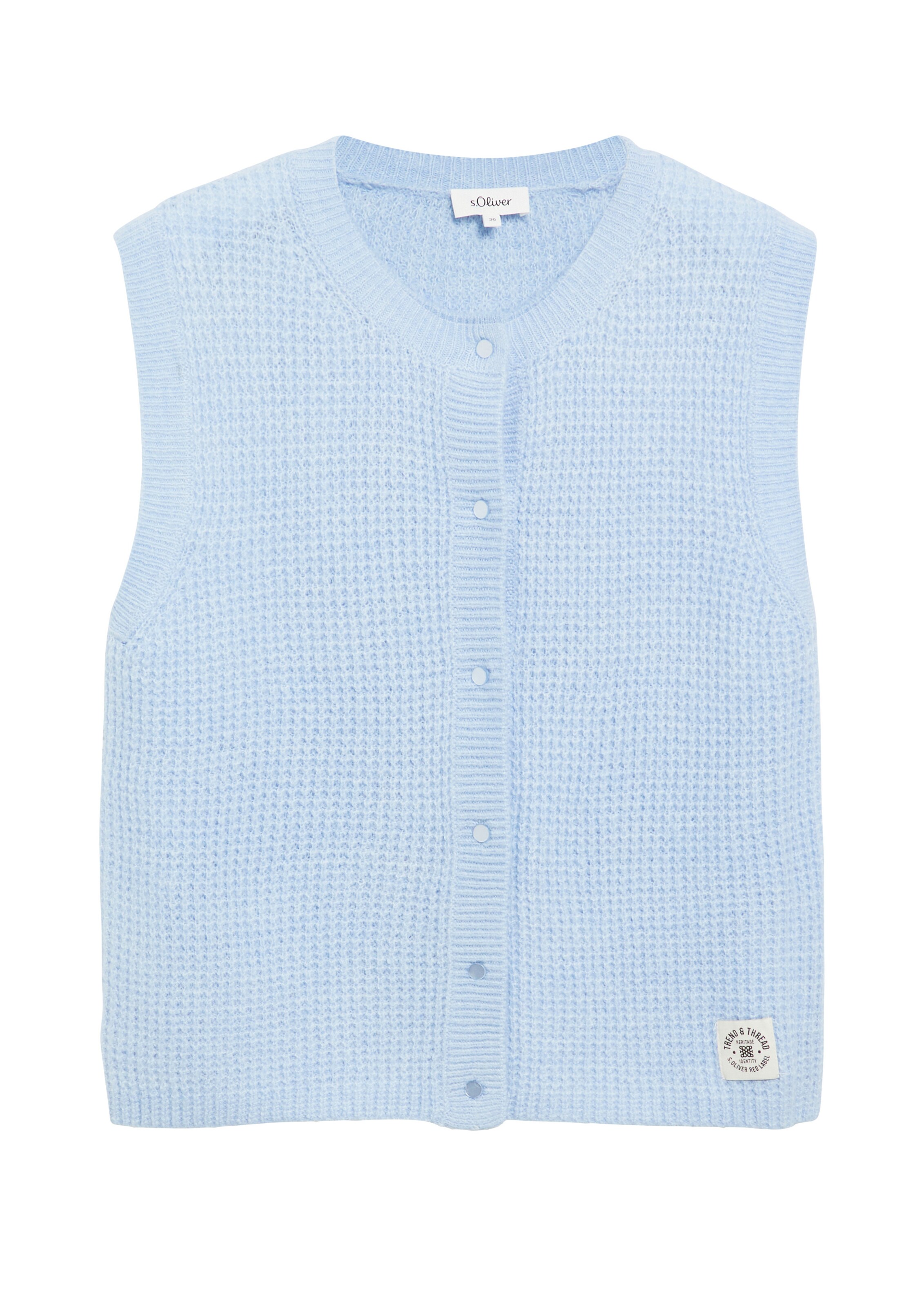 s.Oliver Gebreide bodywarmer in Blauw: voorkant