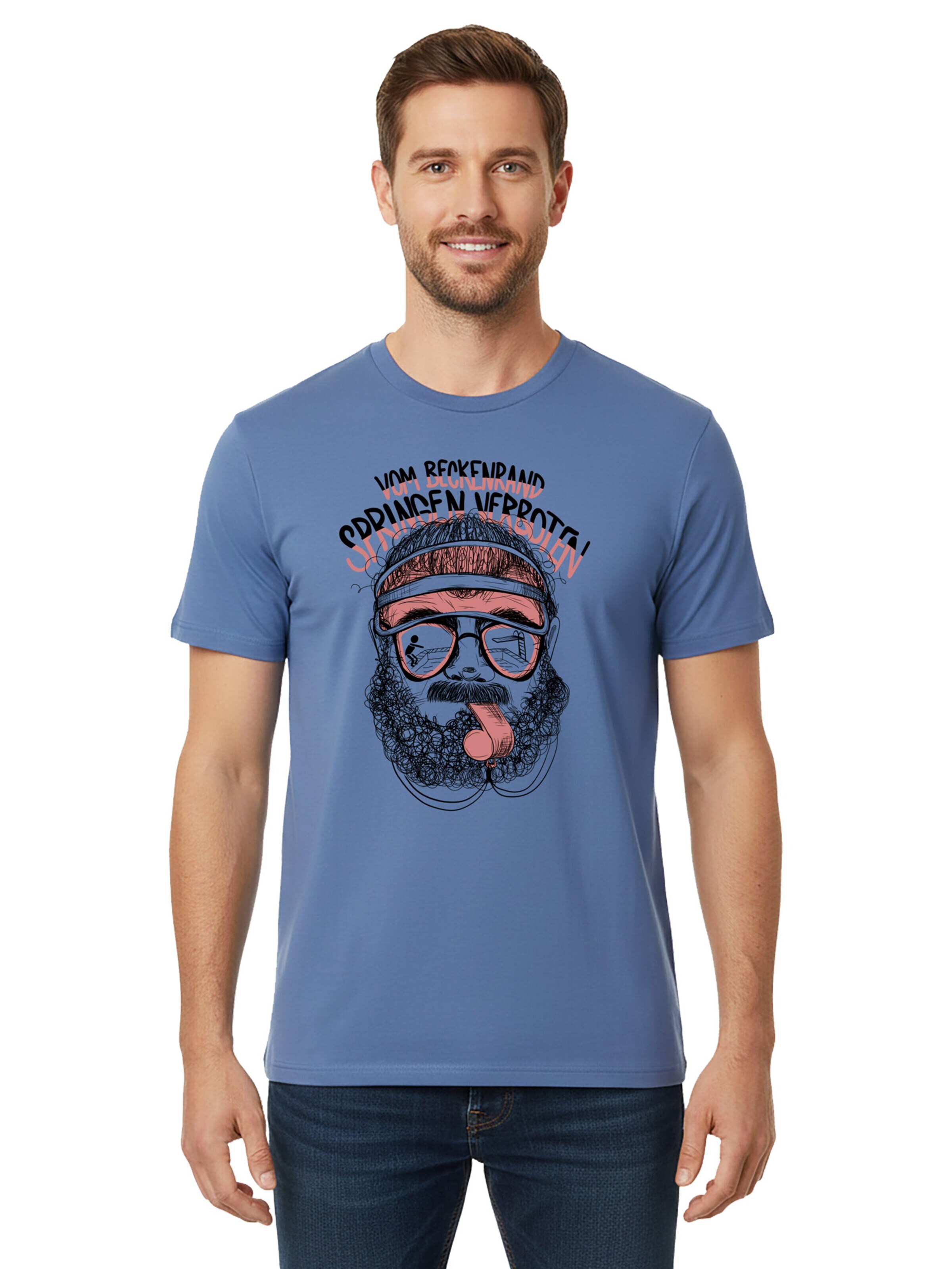 karlskopf Shirt 'BADEMEISTER'‌‌‌‌‌ in Blau