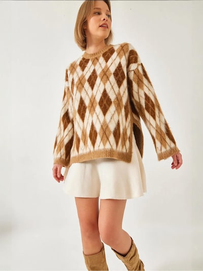 Bianco Lucci Pull-over 'Pullover' en S-M en beige, Vue avec produit