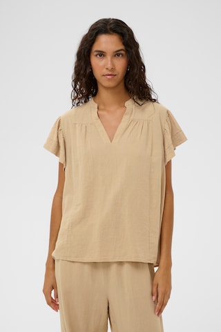Chemisier 'Aria ' SOAKED IN LUXURY en beige : devant