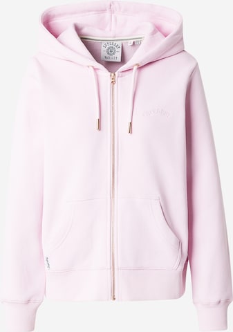 Superdry & Co Bluza rozpinana 'ESSENTIAL' w kolorze różowy: przód