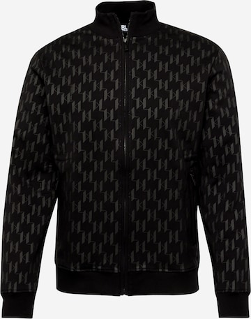 Karl Lagerfeld - Sudadera con cremallera en negro: frente