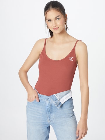 Tricou body de la Calvin Klein Jeans pe maro: față