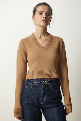 Happiness İstanbul Pullover in Beige: Vorderseite