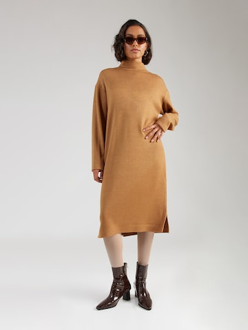 s.Oliver Knitted dress in Brown: front