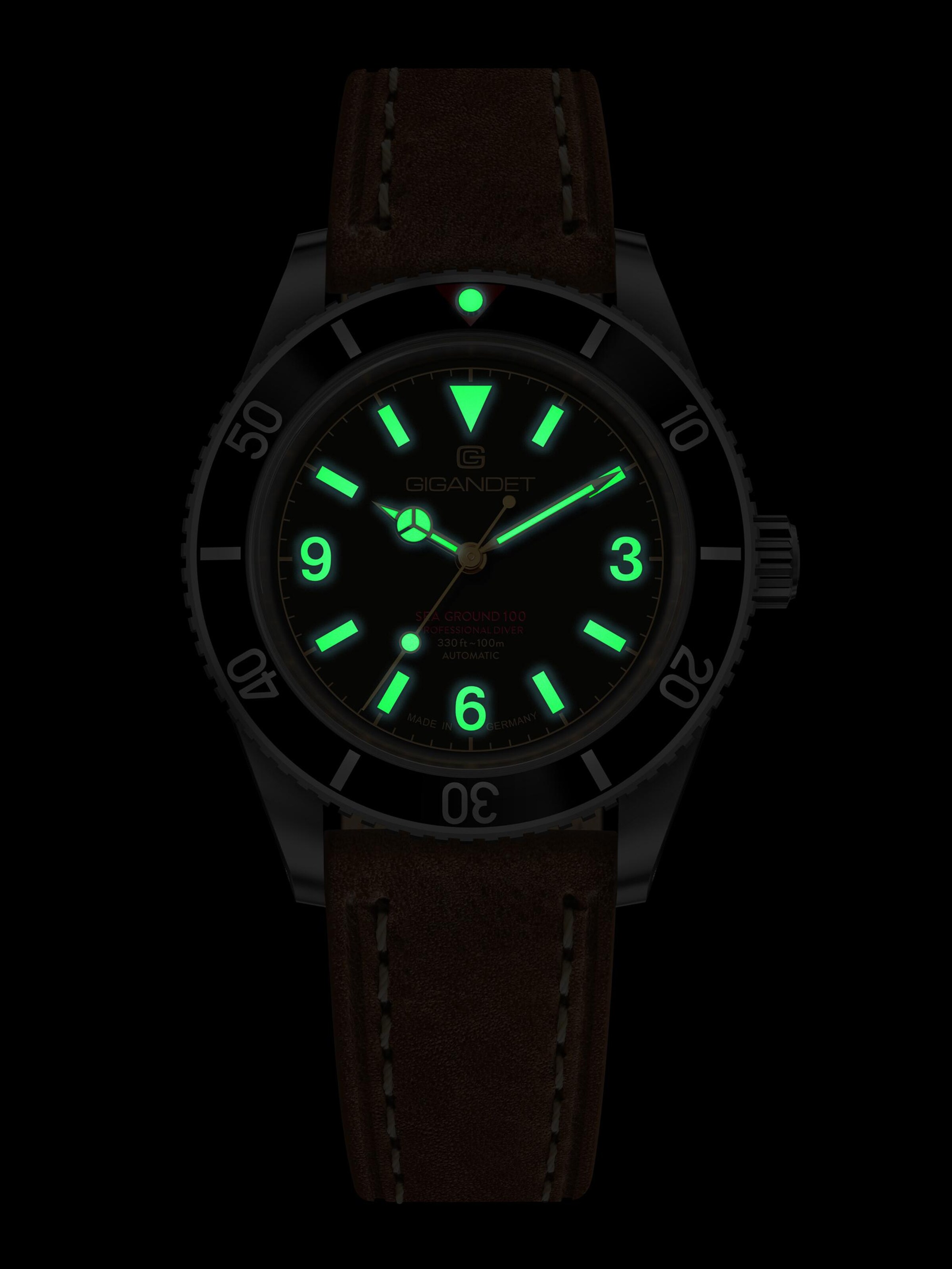 Gigandet Analoguhr 'SEA GROUND 100'‌‌‌‌‌‌‌‌‌‌ in Schwarz