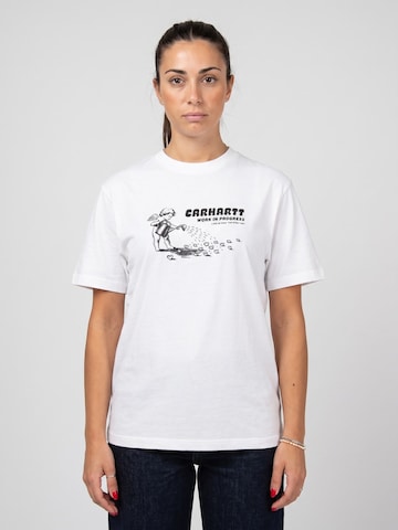 Carhartt WIP Koszulka 'W' S/S Bumper Sticker T-Shirt White' w kolorze biały: przód