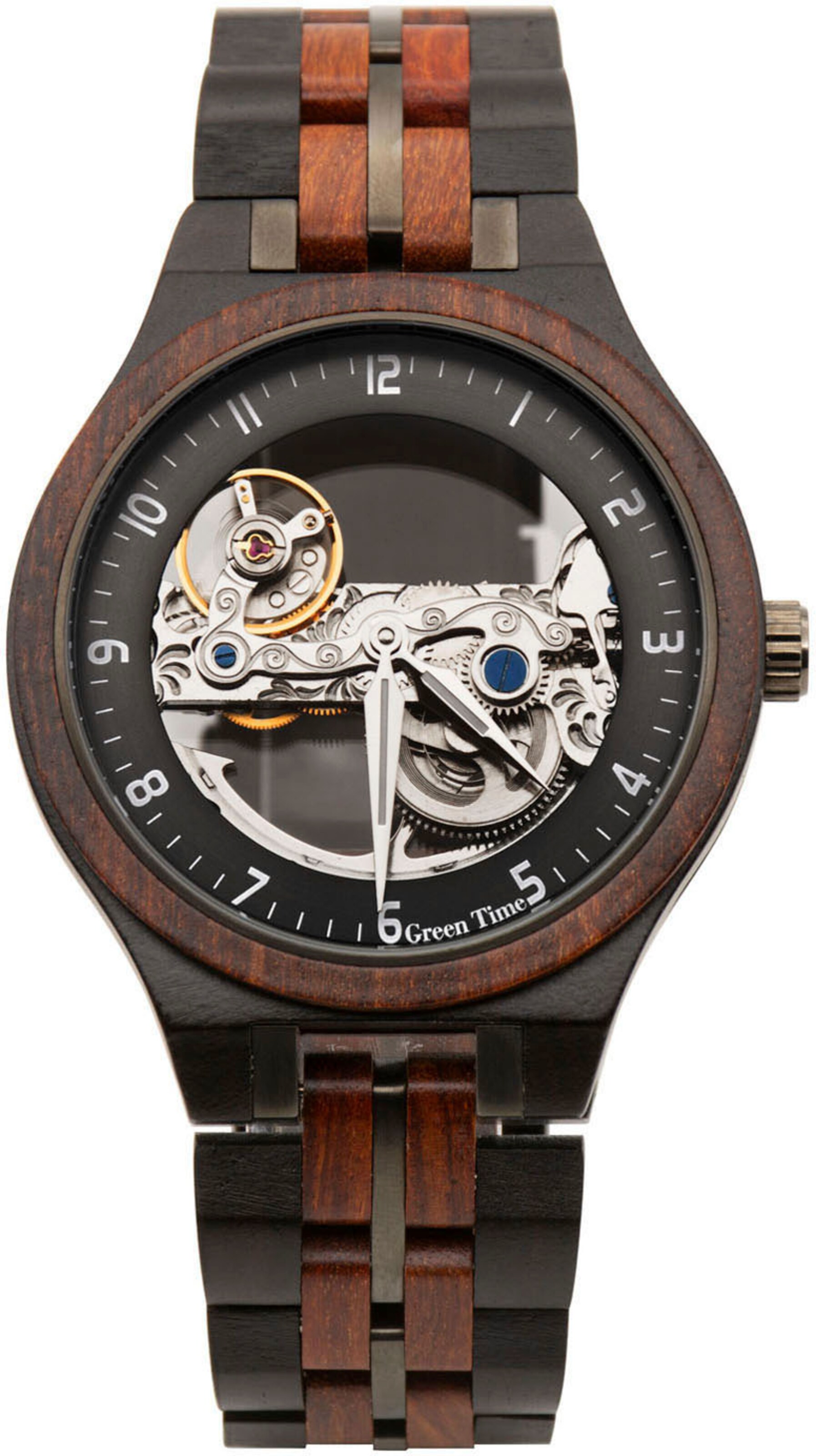 GreenTime Analog Watch in Brown: front