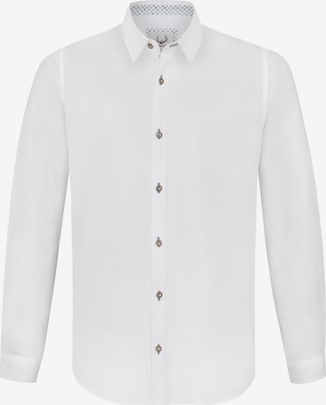 STOCKERPOINT Traditional Button Up Shirt 'Peter' in White: front