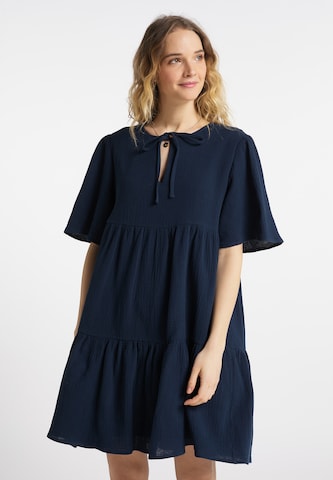 DreiMaster Vintage Jurk in Blauw: voorkant