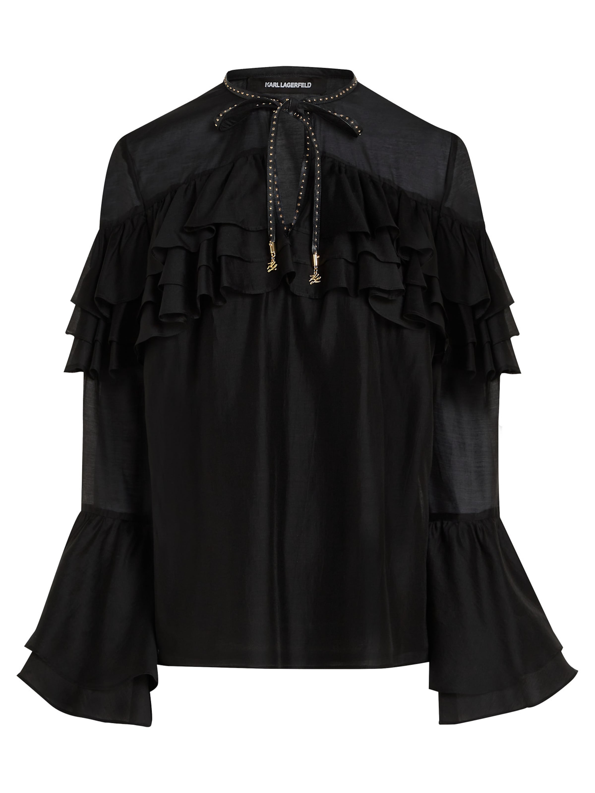 Karl Lagerfeld Bluse in Schwarz: Vorderseite