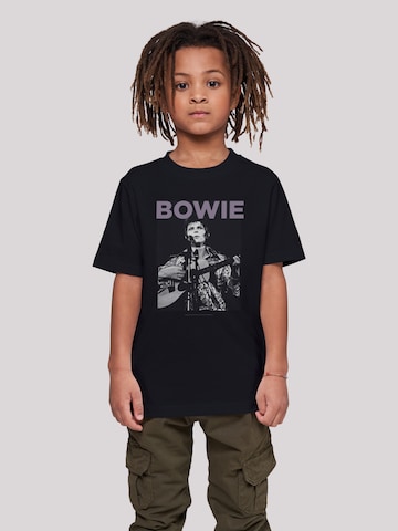 F4NT4STIC Shirt 'David Bowie Rock Poster' in Zwart: voorkant