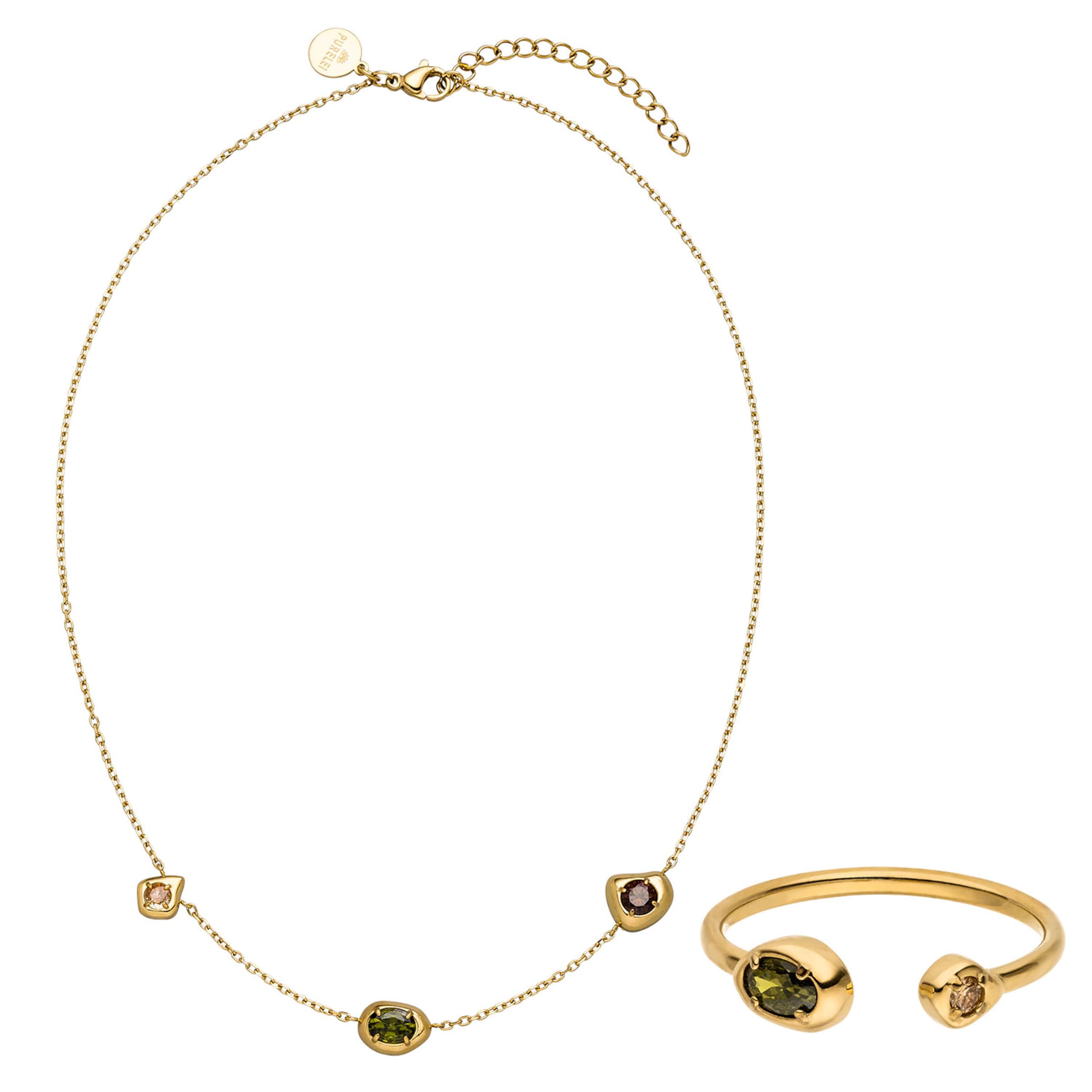 PURELEI Sieraden set in Goud: voorkant