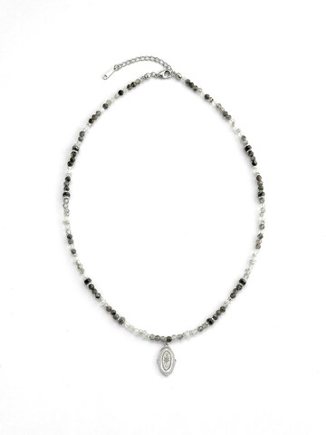 Nemomatheo Necklace 'Nachtkompass' in Grey: front