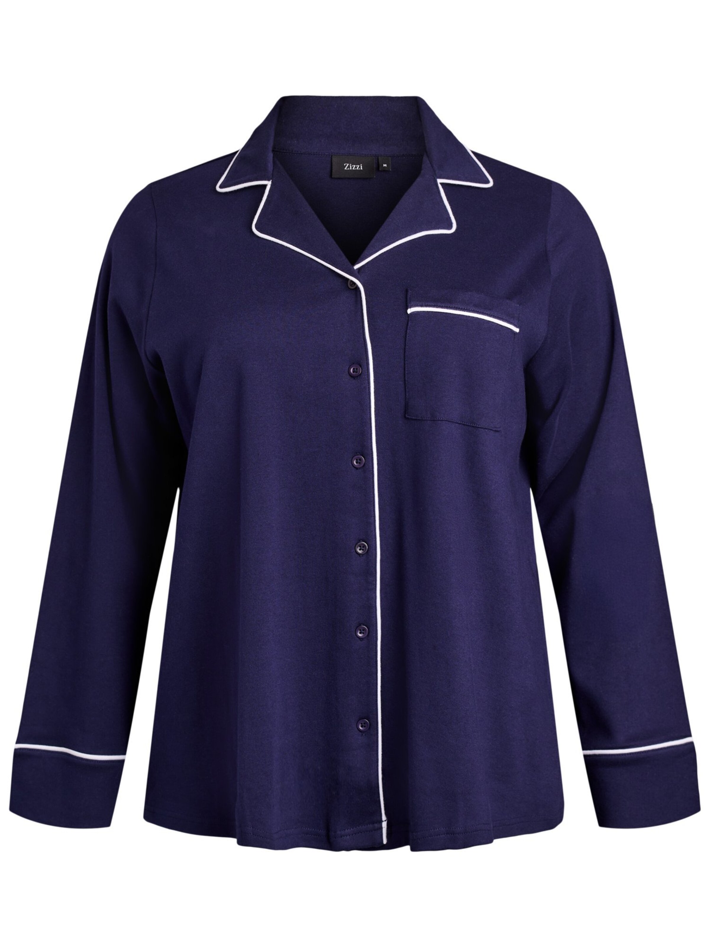 Zizzi Футболка для сна 'TANJI' в Синий: спереди