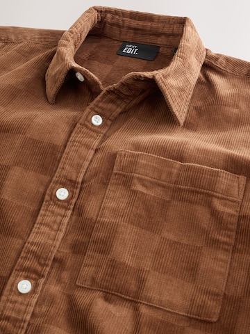 Next Regular Fit Hemd in Braun