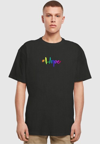 Merchcode Shirt 'Hope Rainbow' in Zwart: voorkant