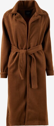 LELA Between-Seasons Coat in Brown: front