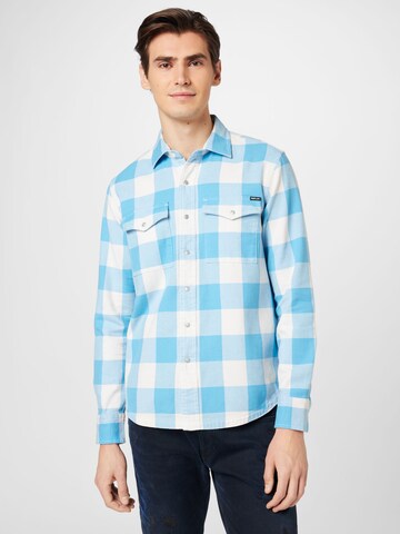 REPLAY Regular fit Button Up Shirt in Blue: front