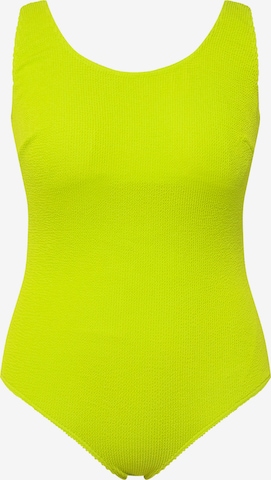 Ulla Popken Bralette Swimsuit in Green: front