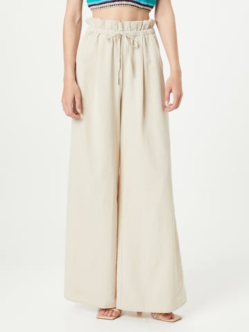 Misspap Wide leg Trousers in Beige: front