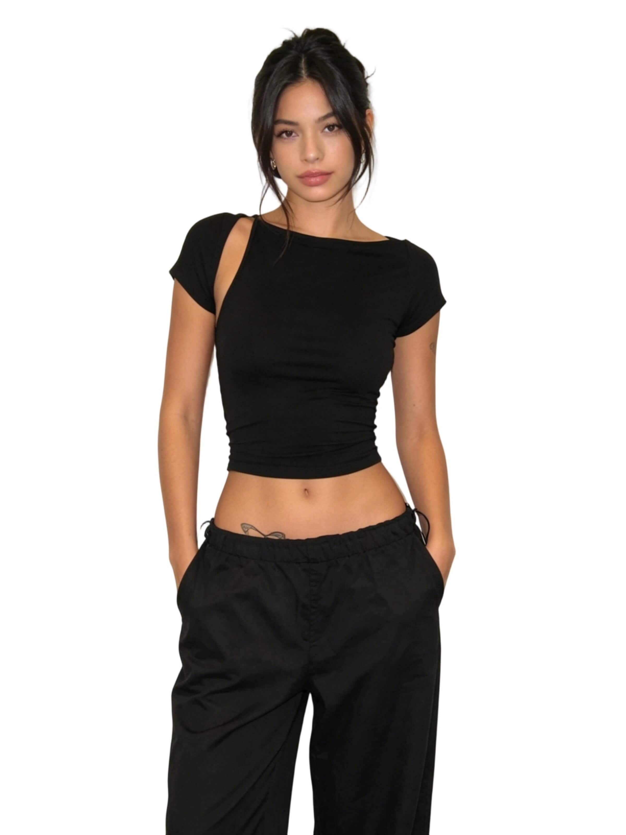 Yesfashion Top in Black: front