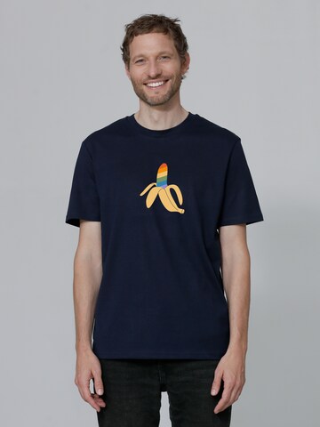 T-Shirt 'Rainbow Banana' Watapparel en bleu : devant