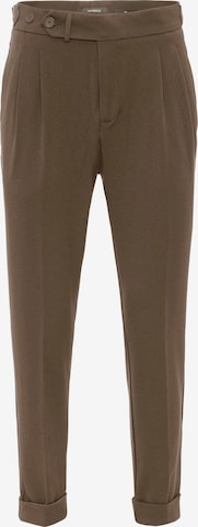 Antioch Tapered Trousers with creases in Brown: front