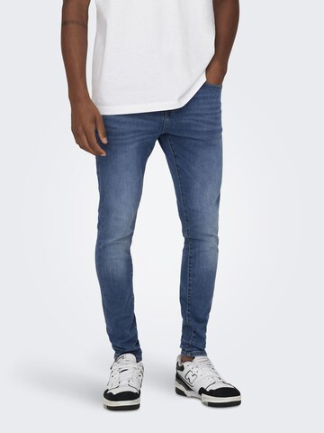 Skinny Jean 'Fly' Only & Sons en bleu : devant