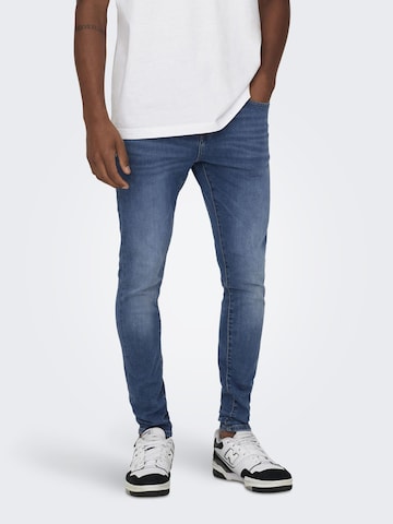 Only & Sons Skinny Jeans 'Fly' in Blauw: voorkant